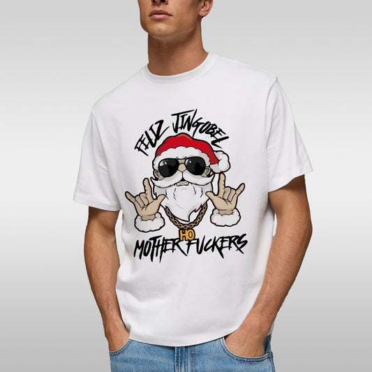 T-Shirt — Santa With Sunglasses "Feliz Navidad Motherfucker" Christmas Graphic Tee