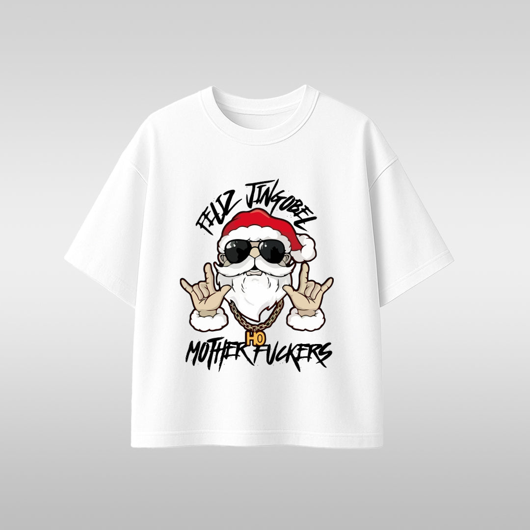 T-Shirt — Santa With Sunglasses "Feliz Navidad Motherfucker" Christmas Graphic Tee