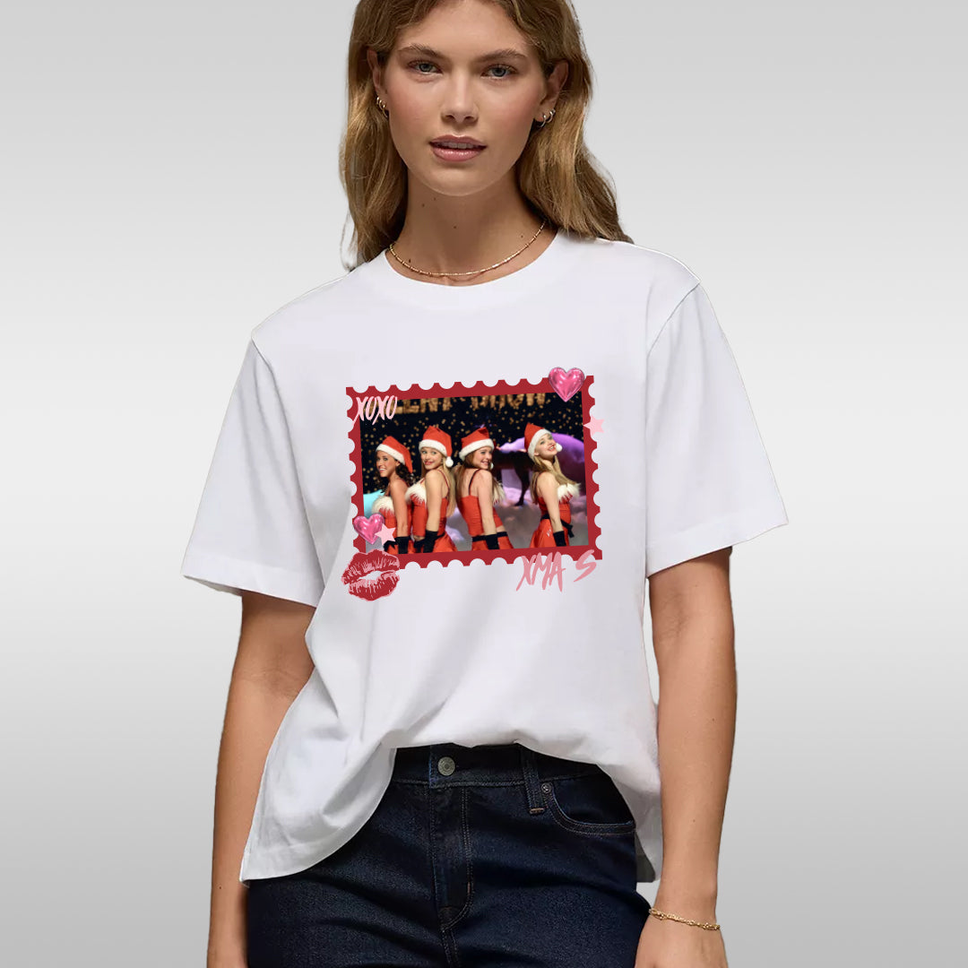 Santa Beach Pinup T-Shirt — Retro Holiday Bikini Girls Graphic Tee