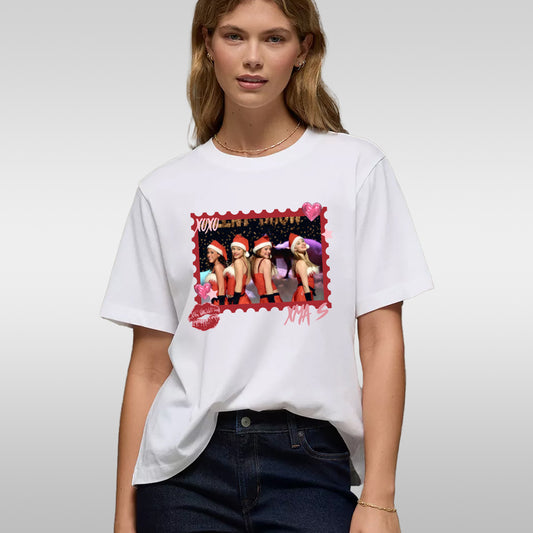 Santa Beach Pinup T-Shirt — Retro Holiday Bikini Girls Graphic Tee