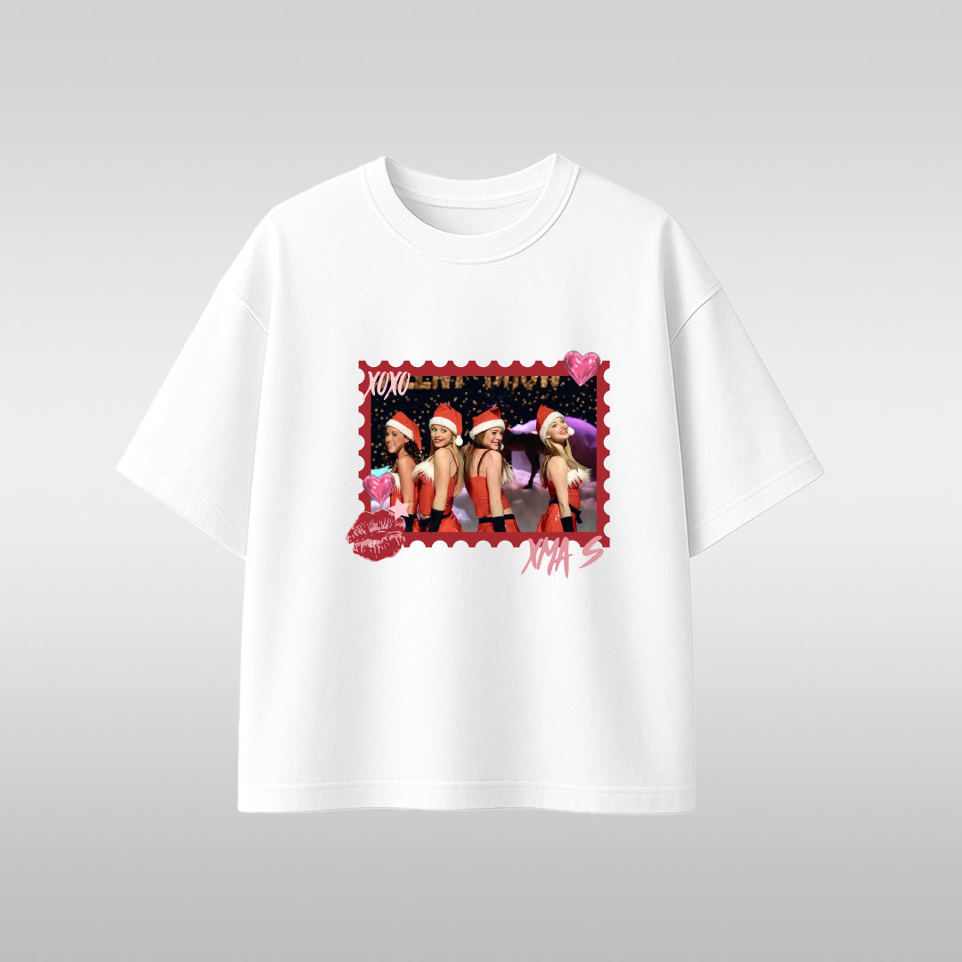 Santa Beach Pinup T-Shirt — Retro Holiday Bikini Girls Graphic Tee