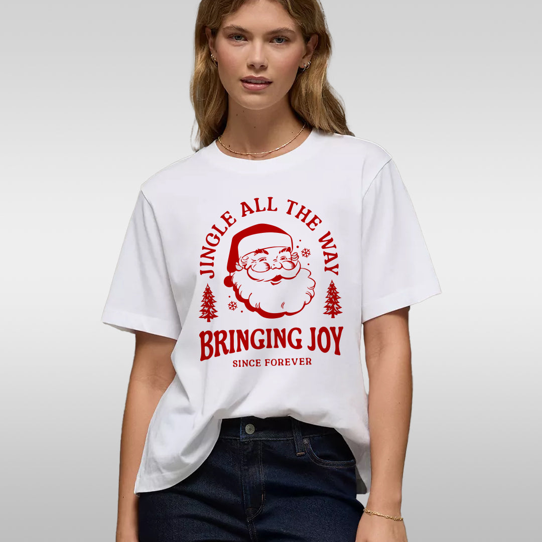Christmas Santa T-Shirt – "Bringing Joy" Retro Holiday Tee