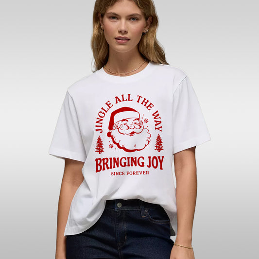 Christmas Santa T-Shirt – "Bringing Joy" Retro Holiday Tee