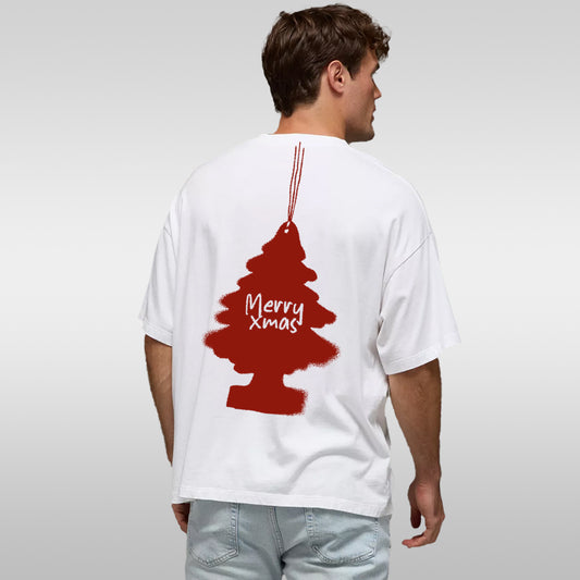 T-Shirt — 'Merry Xmas' Air Freshener Back Print Holiday Tee